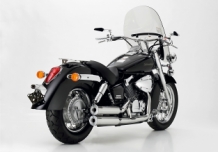 Falcon Double Groove RVS Polished 2-2 Compleet Uitlaatsysteem met E-keur incl. Kat. Honda VT750 Shadow 2008 > 2016